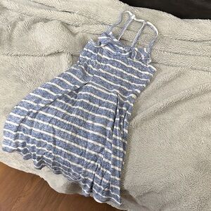 Abercrombie Kids Blue and White Striped Casual Dress
